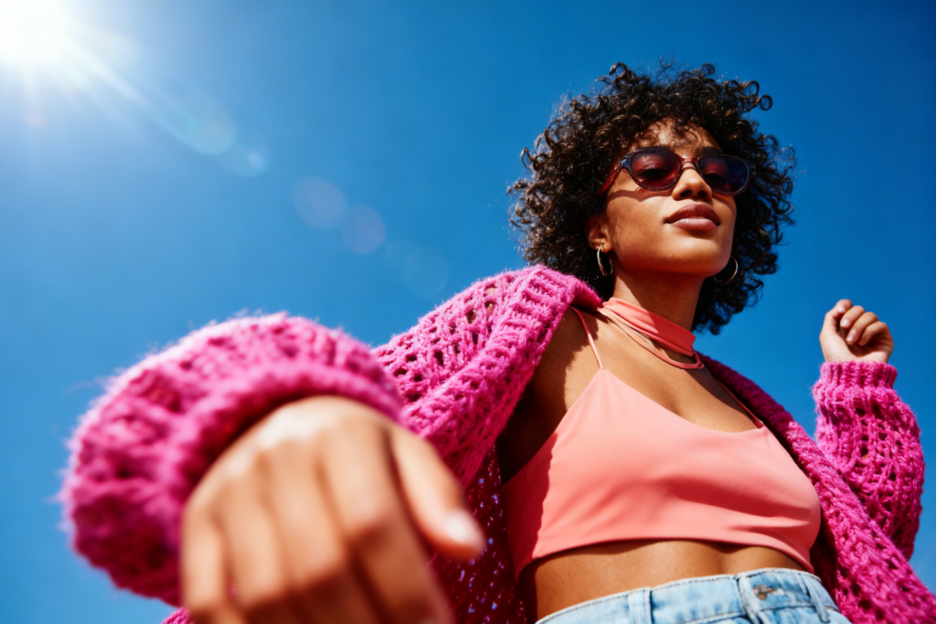 Urban-Lifestyle-Campaign mit charakterstarker Pose — Fashion- und Lifestyle-Branding, Hero-Shot mit Farbdramaturgie