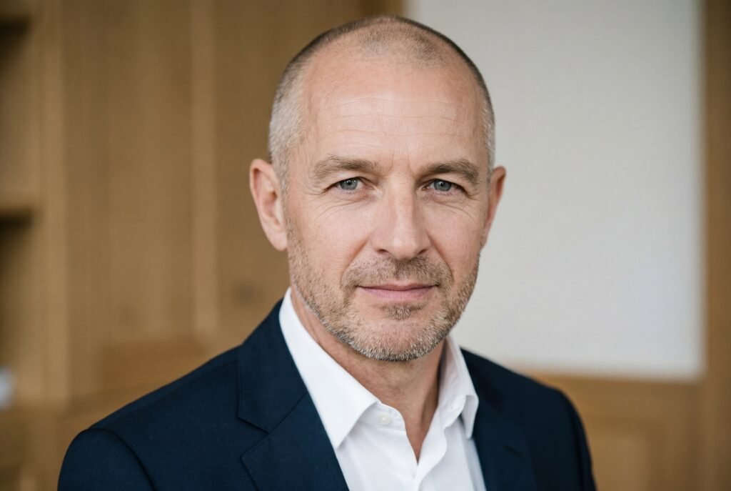 Studio-Headshot mit natürlicher Lichtsetzung — Executive Portrait für Annual Reports, Imagekampagnen und Führungskommunikati…
